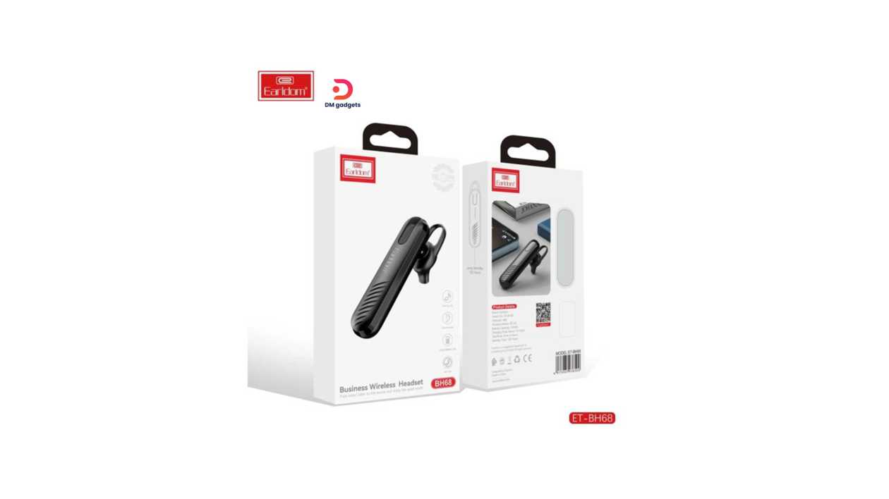#456W#Earldom®ET-BH68 Business Wireless Headset – Black