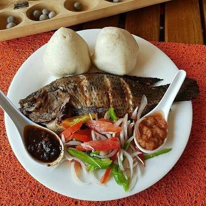Banku with Fried Tilapia