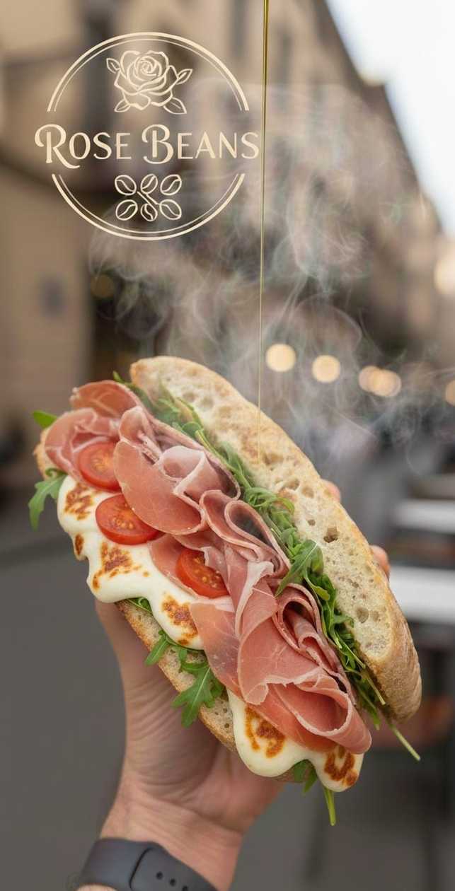 Panini Prosciutto Crudo with Melted Mozzarella