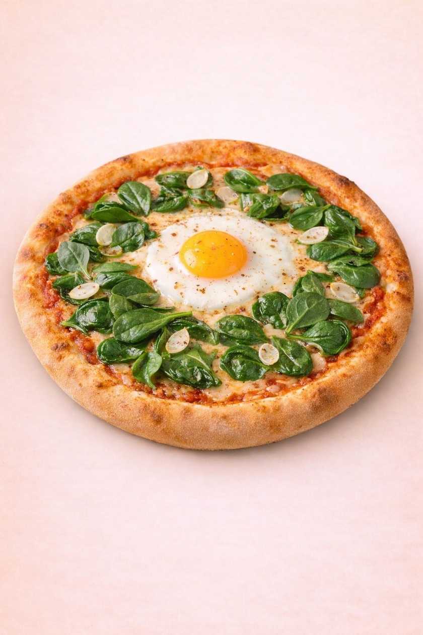 Pizza Spinaci con Uovo