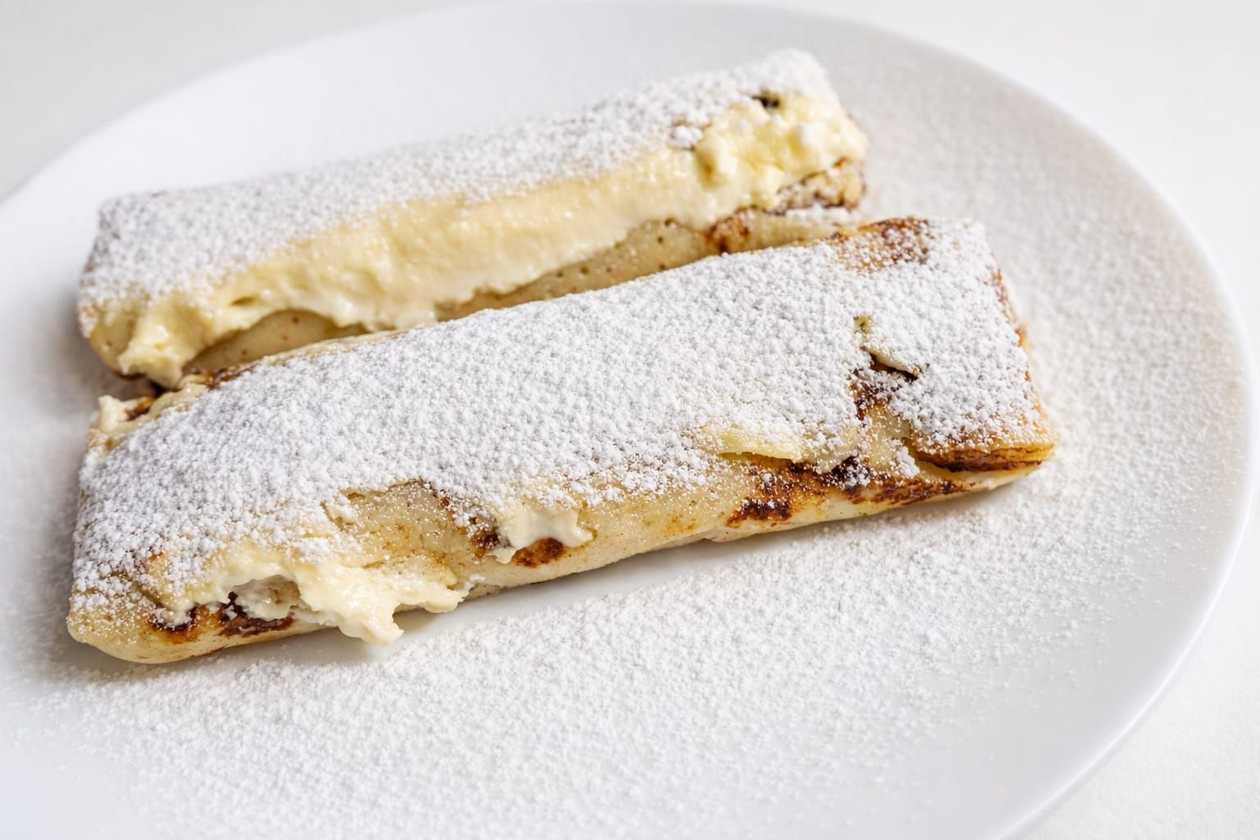 Clătite cu Brânză Dulce și Smântână