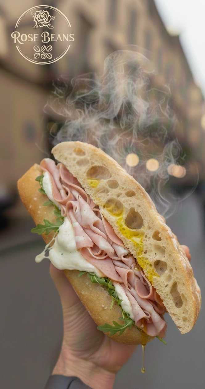 OFFER PANINO WITH MORTADELLA AND MELTED MOZZARELLA 330-350 GR
