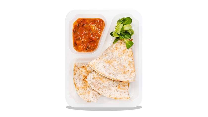 Quesadilla with Turkey and Mozzarella, Pepper Salsa