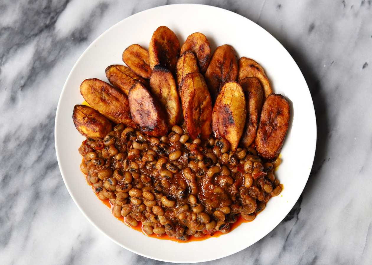 Beans stew with Fried Plantain