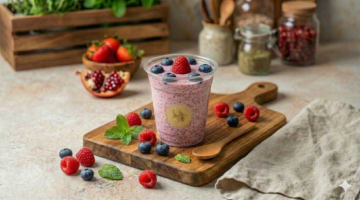 Chiaseemnepuding vaarikatega