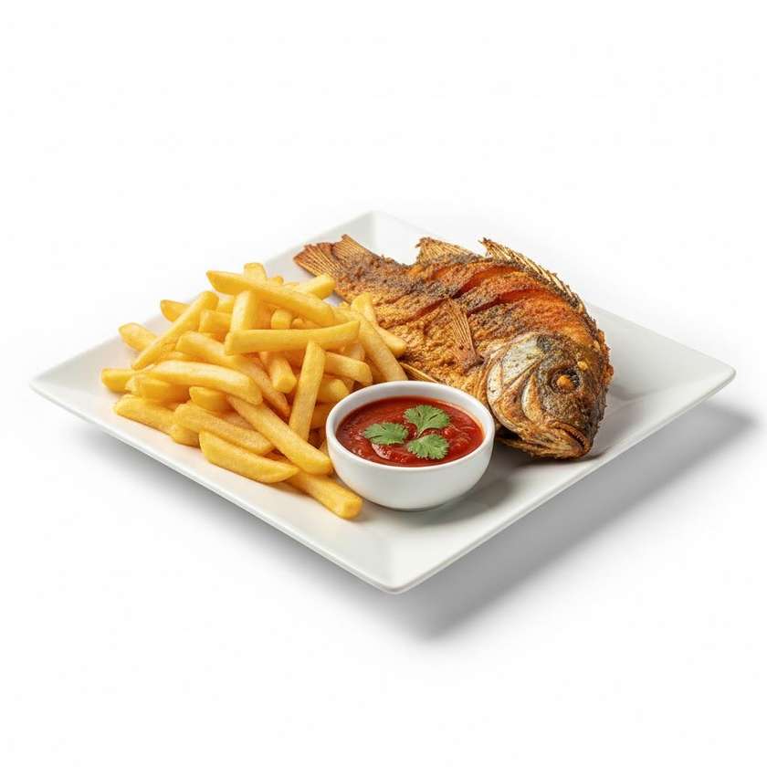 French fries with fish