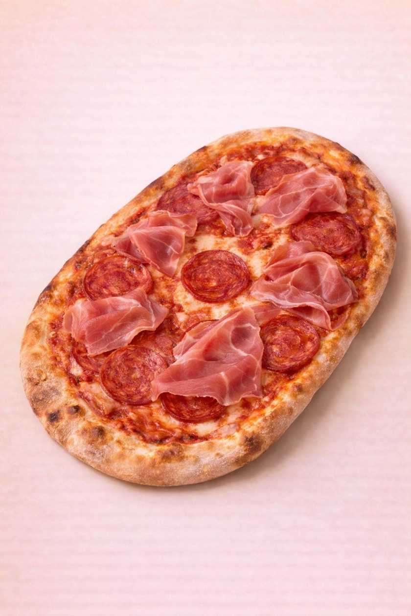 Pinsa Salame e Prosciutto