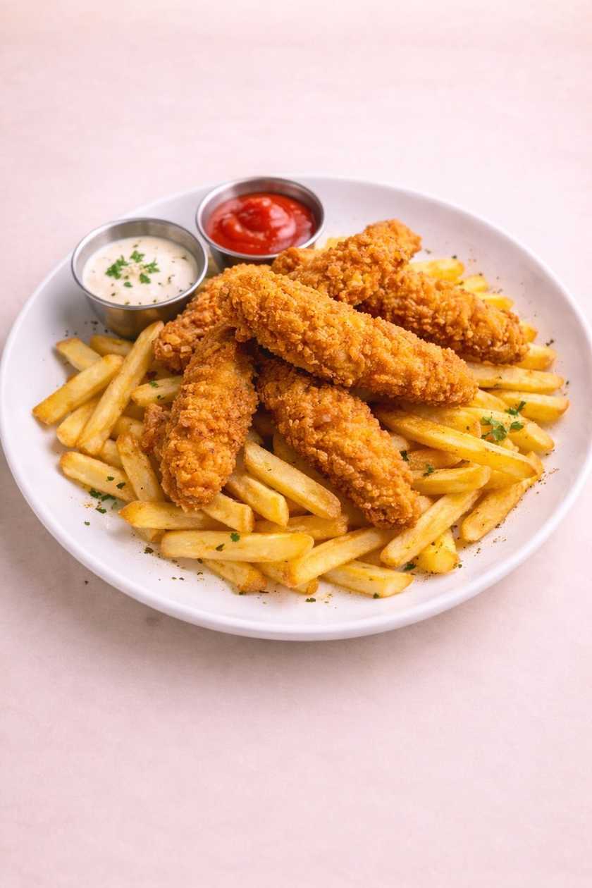 Kuřecí Stripsy s Hranolkami