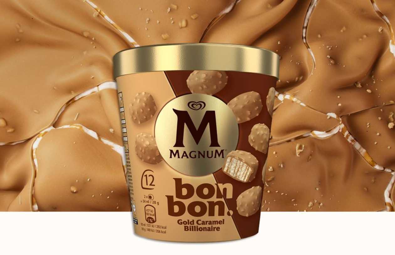 Gelado - Magnum Bonbon Ouro Caramelo Bilionário