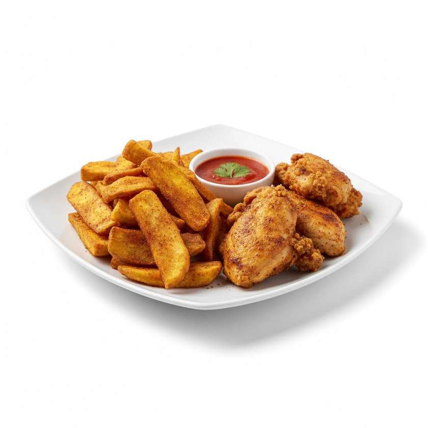 Yam chips with chicken