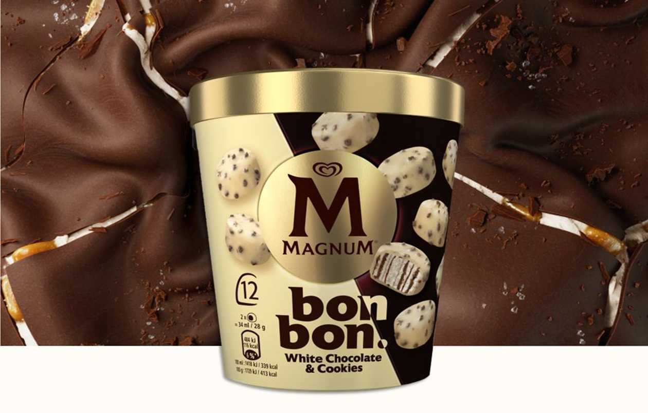 Gelado - Magnum Bonbon Chocolate Branco e Bolachas