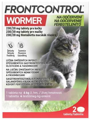 Frontcontrol Wormer 230/20mg for cats 2 tablets