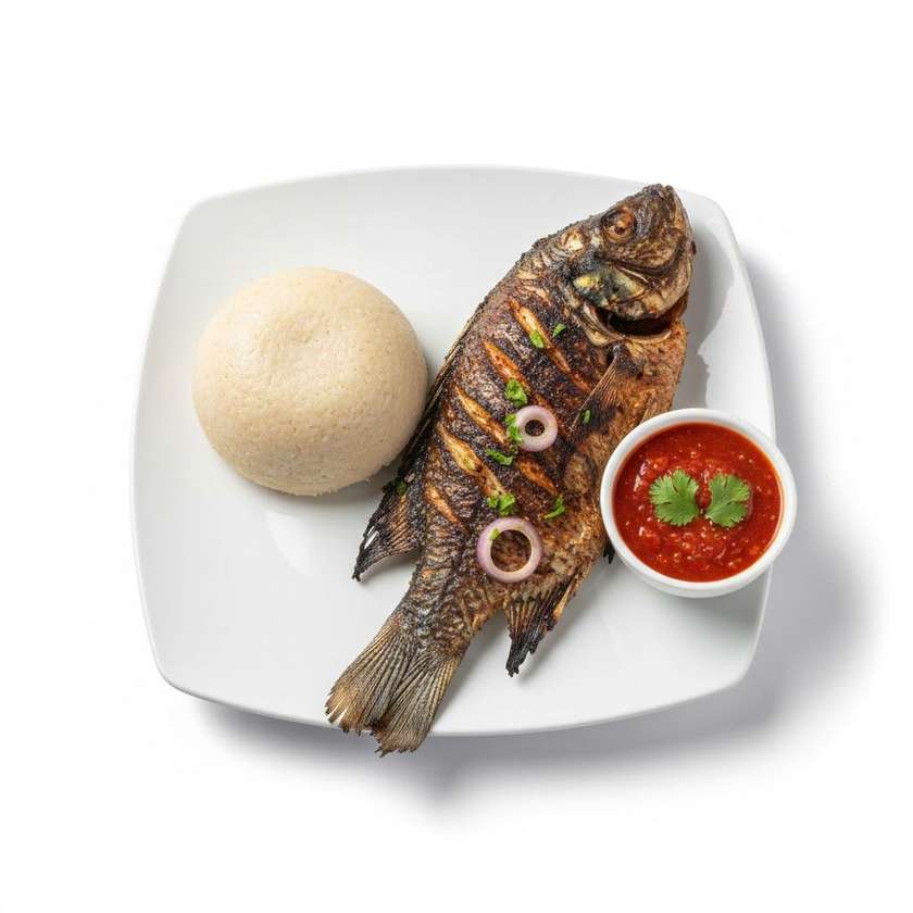 Banku with Grilled tilapia