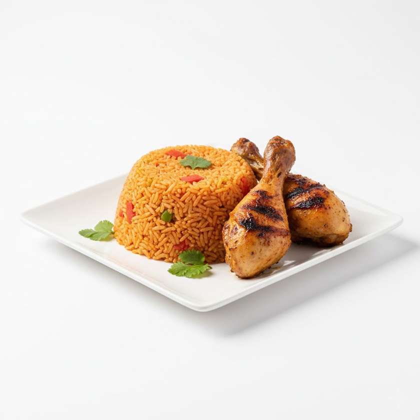 Jollof and Grilled Chicken