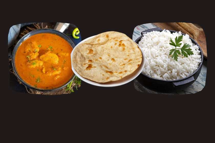 Goan Fish curry with Roti and Rice