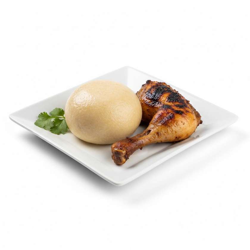 Banku with grilled chicken