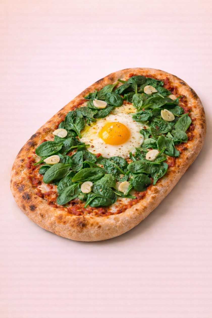 Pinsa Spinaci con Uovo
