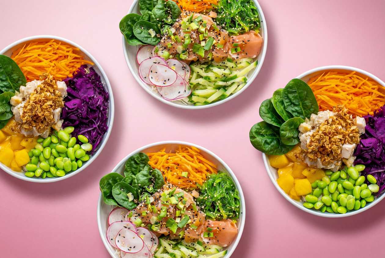 Team Lunch Combo – 2 Chicken Bowls + 2 Salmon Bowls