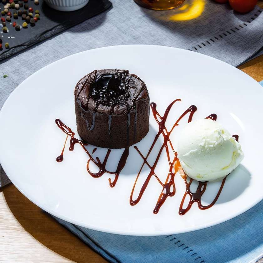 Lava Cake cu Inghetata de Vanilie