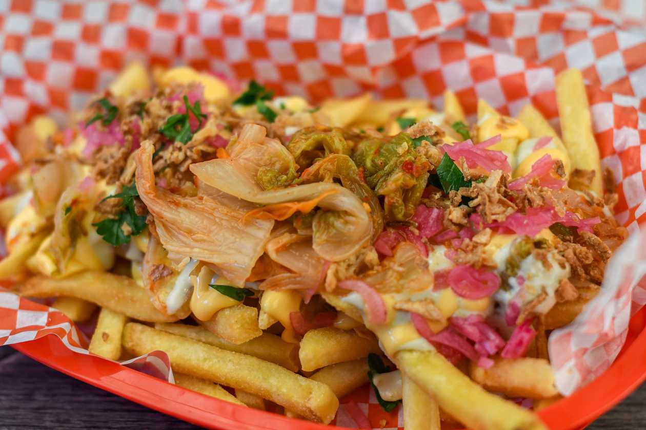 Loaded Fries with Kimchi