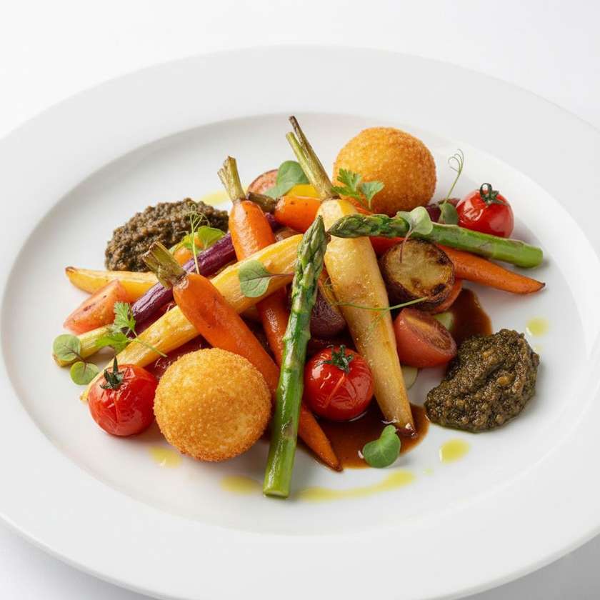 Caramelized Vegetables with Tapenade