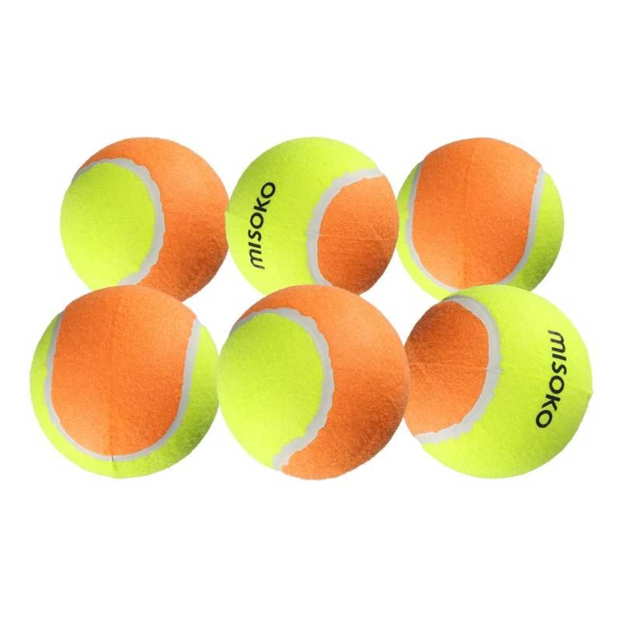 MISOKO toy for dogs, tennis balls, 4 cm, 6 pcs yellow/orange