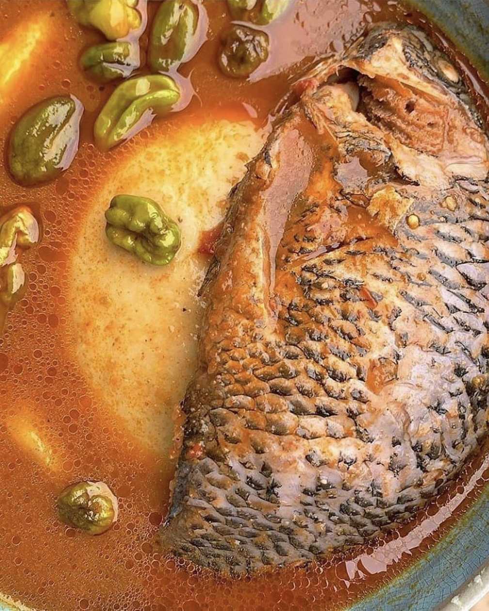 Fufu with fresh Tilapia light Soup