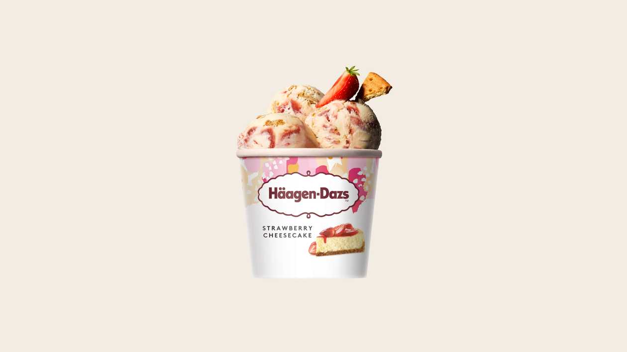 Gelado Haagen Dazs Cheesecake de Morango