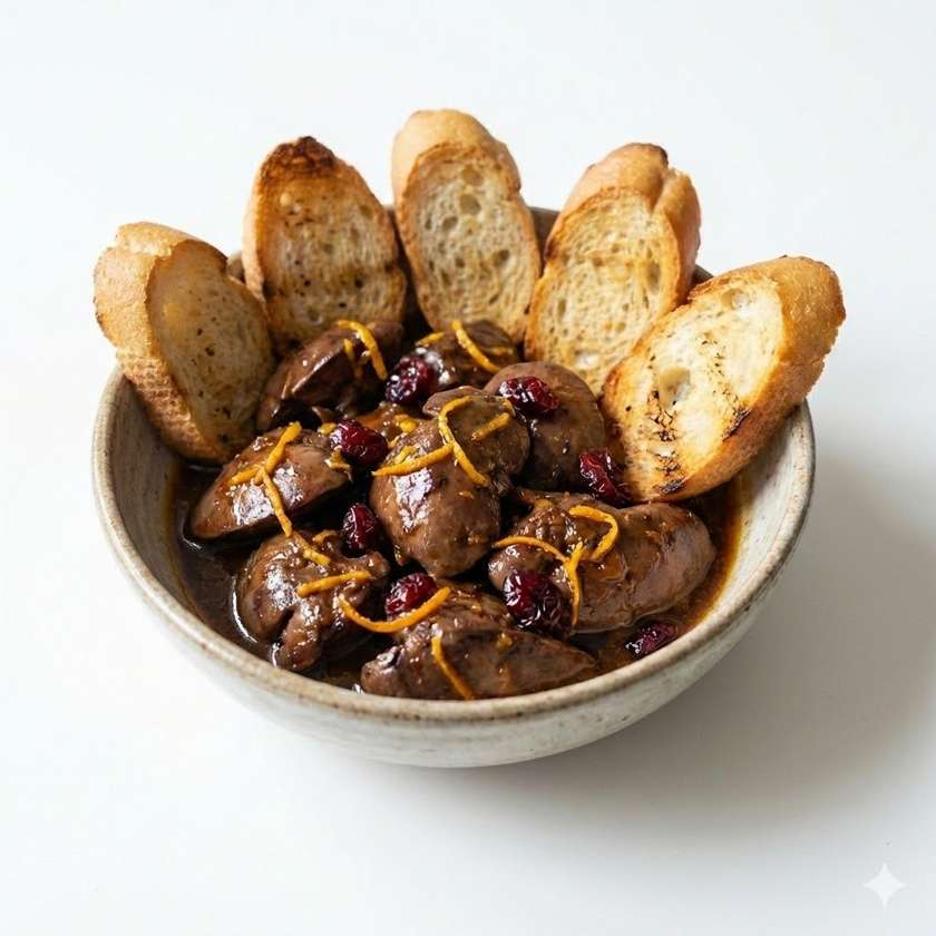 Wątróbki Drobiowe w Sosie Pomarańczowo-Balsamicznym