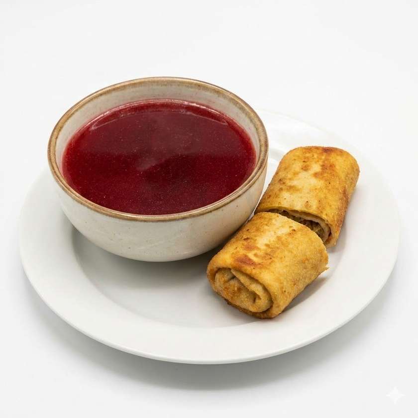 Barszcz Czerwony + Krokiet z Kapustą