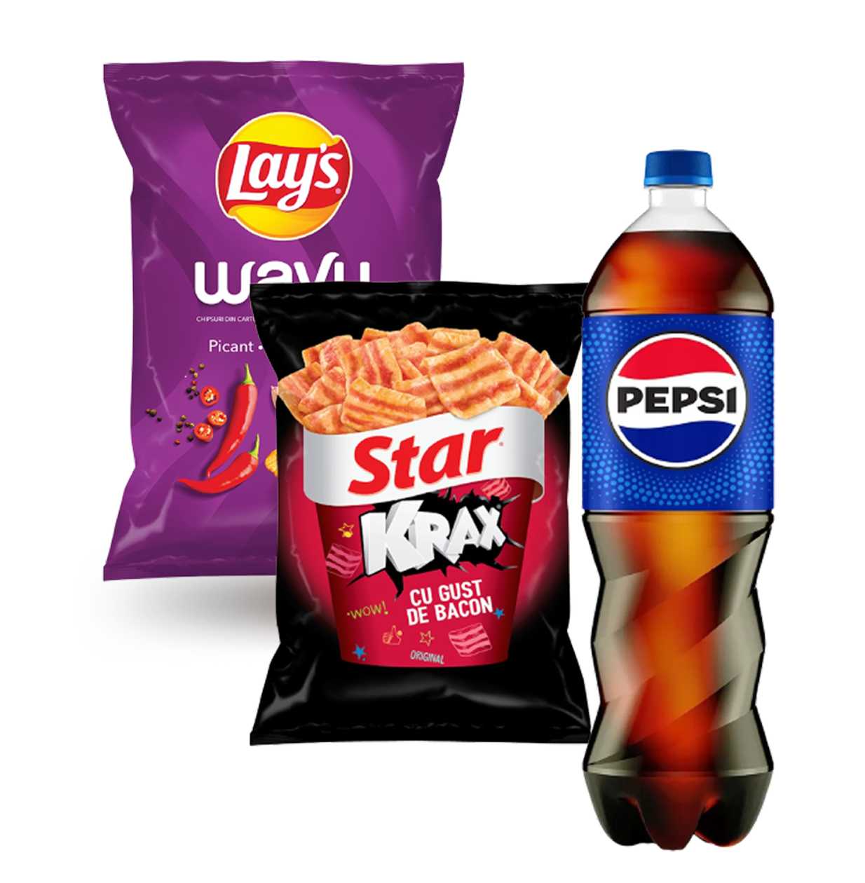 Pepsi, Pet 1.5L + Lay's Wavy, 115g +Star Krax, 60g