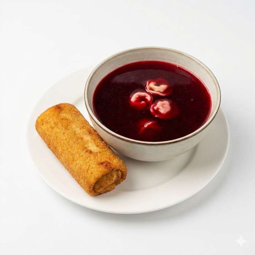 Barszcz Czerwony + Krokiet z Mięsem