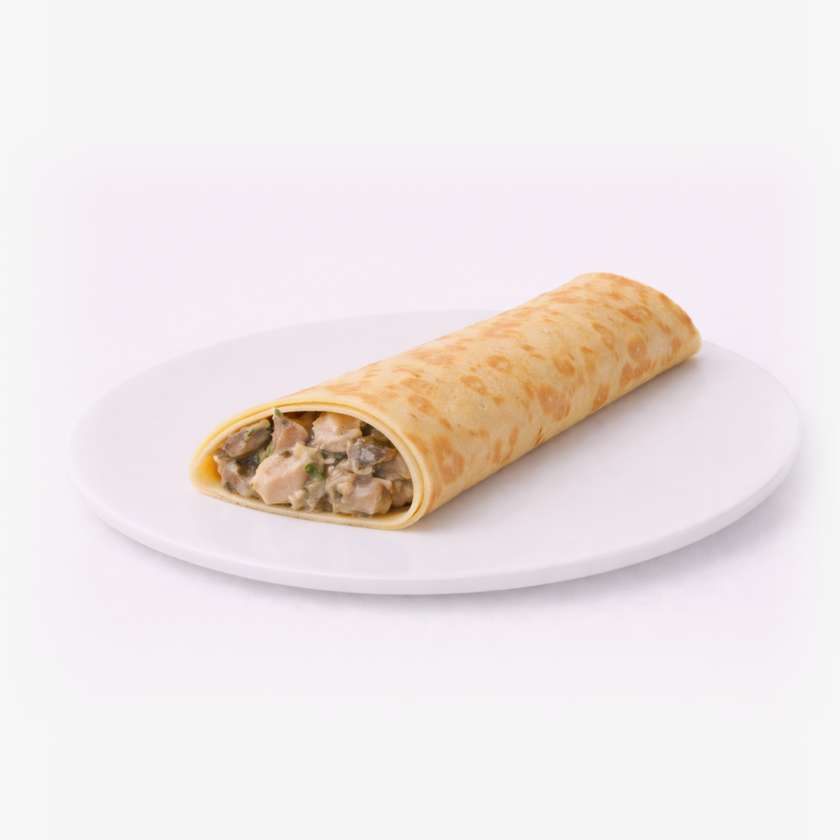Crepe with Chicken and Mushrooms