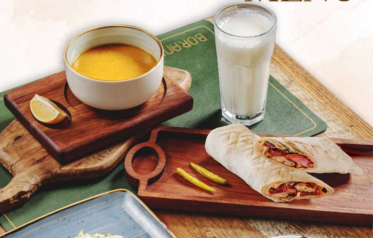 Business lunch ( Dürüm,şorba,salat,içki )