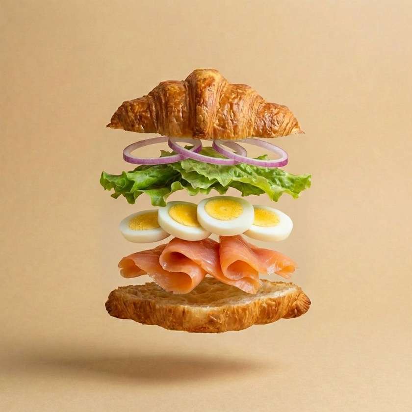 Croissant with Smoked Salmon and Egg