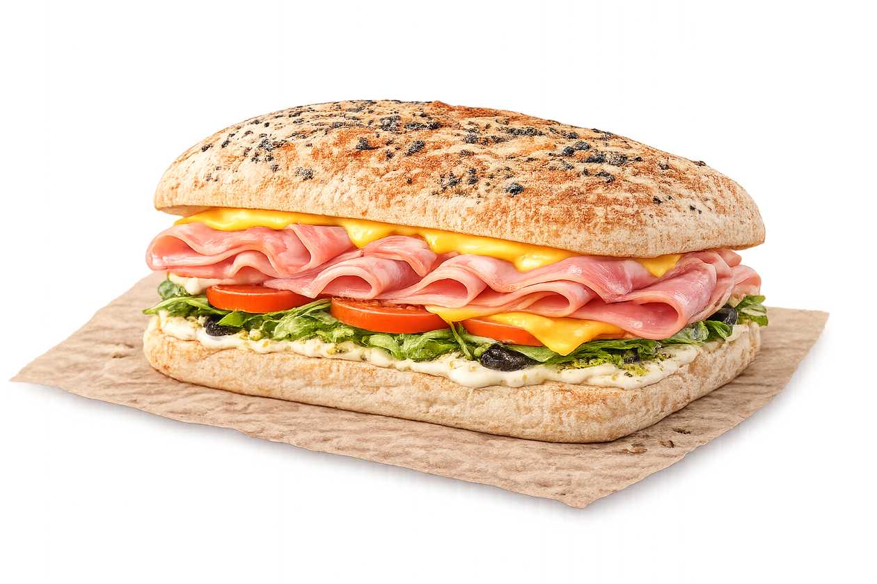 Sandwich Focaccia cu Prosciutto Cotto