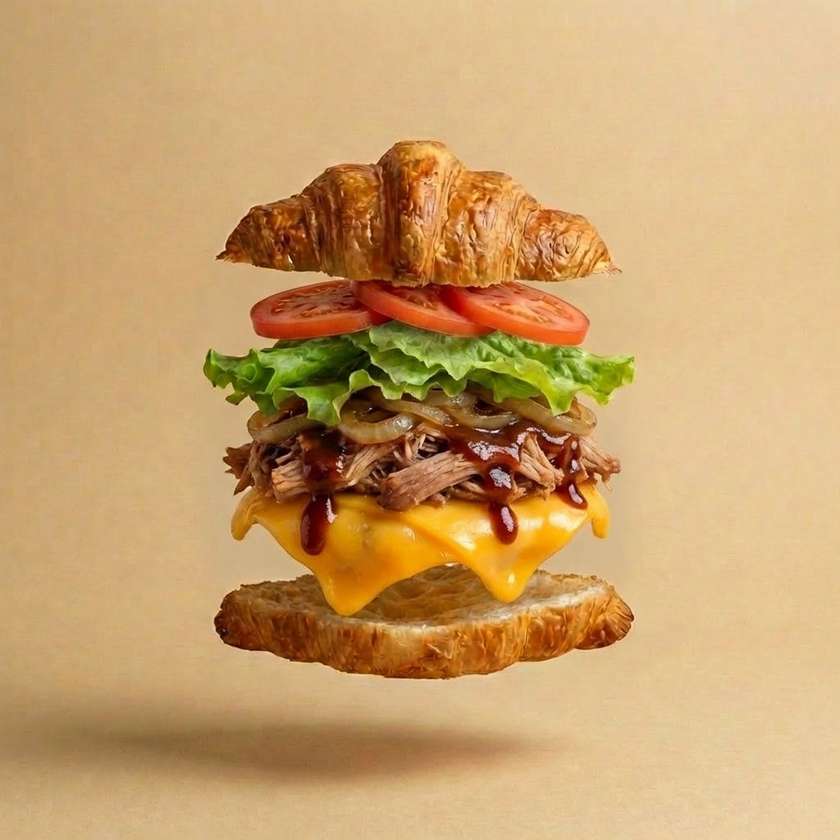 Croissant with Pulled Pork
