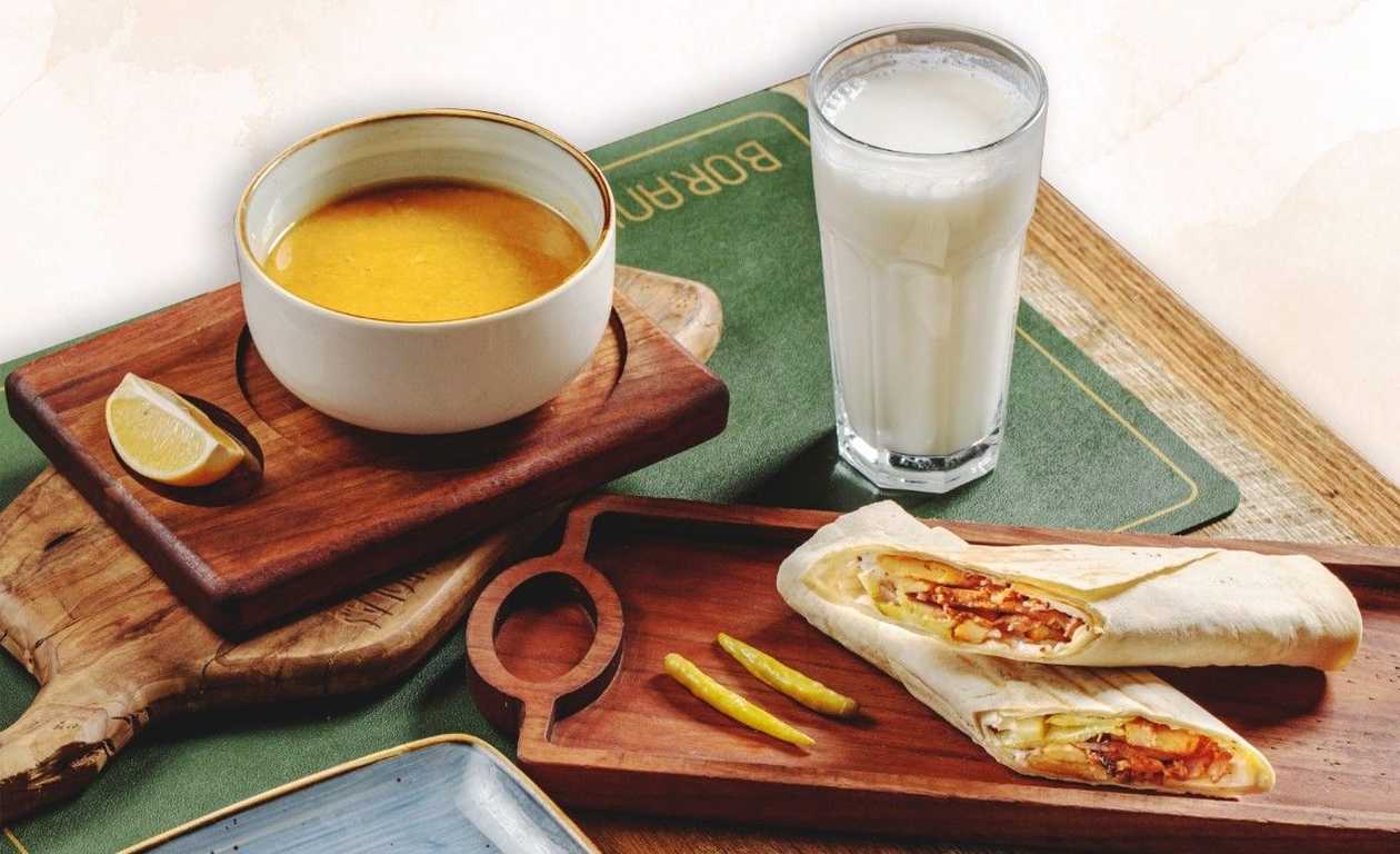 Business lunch ( Şaurma,şorba,salat,içki )