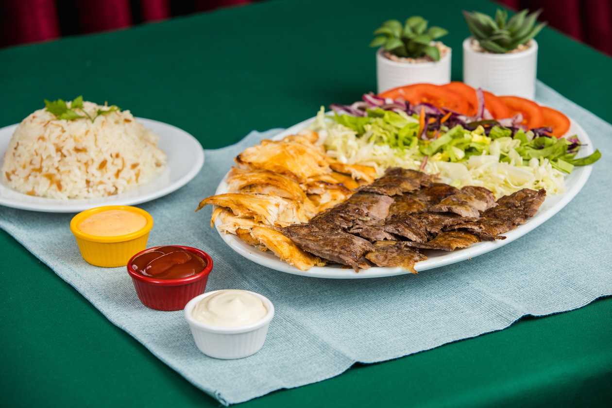Small mixed plate menu with rice
