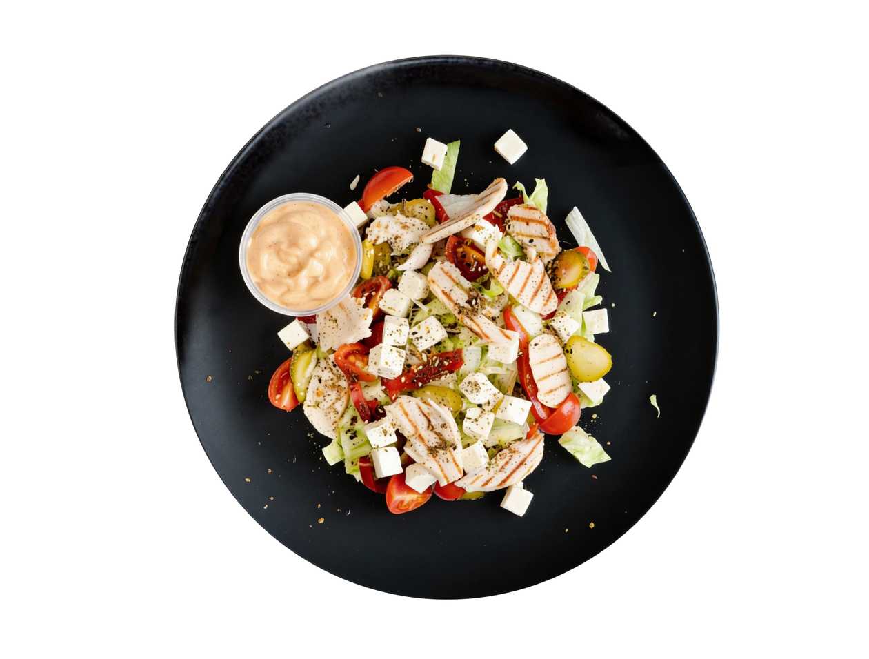Grilled chicken salad with Harissa sauce