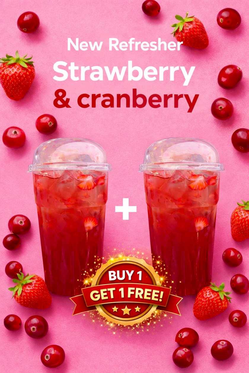 Strawberry & Cranberry Refresher ๐๐ซ + Get 1 free