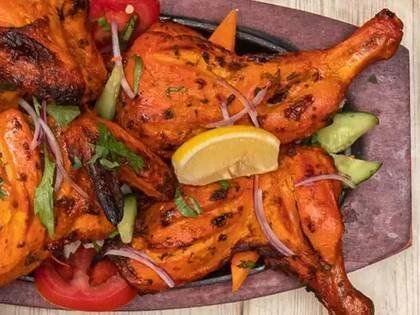 Half Chicken, Bhajia, Soda 1ltr
