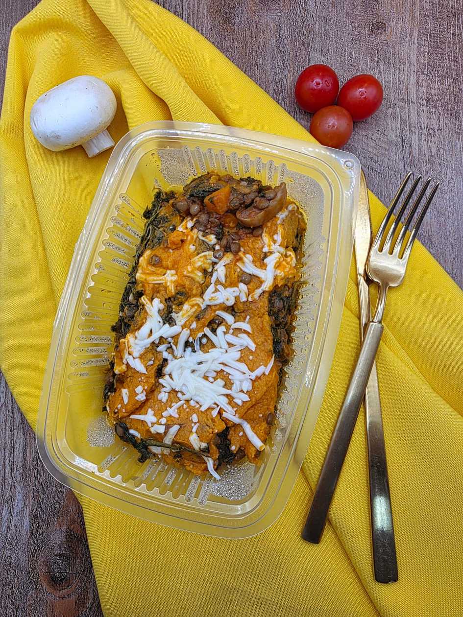 Empadão de lentilhas, cogumelos e espinafres (vegan)