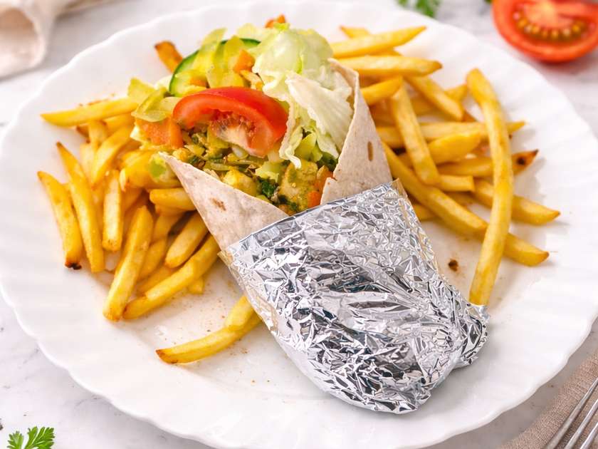 Tortilla s kuřecím masem a zeleninou, příloha