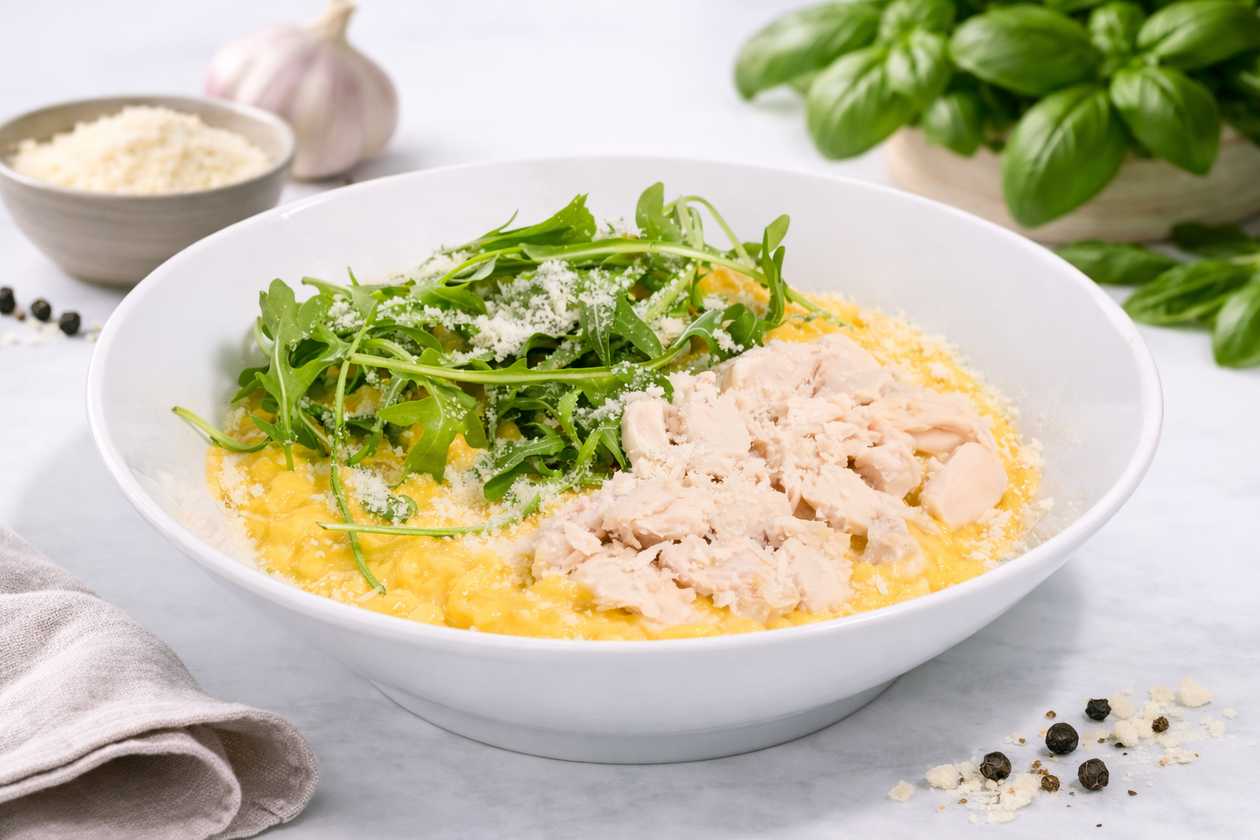 Šafránové risotto s kuřecím masem