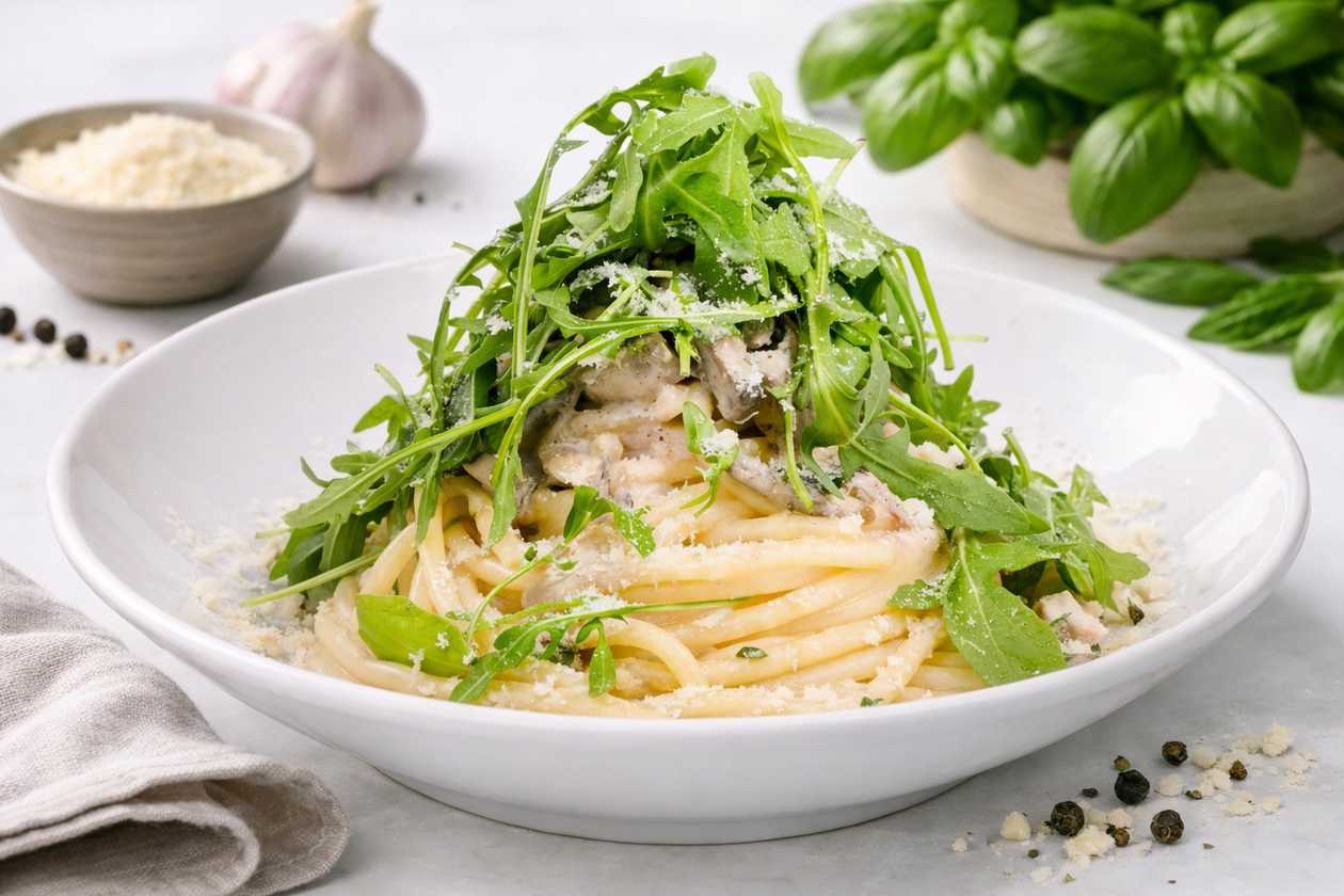 Funghi e rucola
