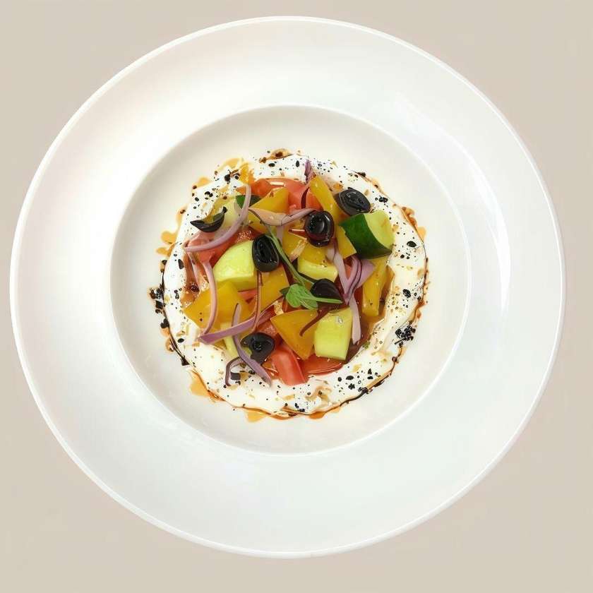 Греческий салат з мусом Фета