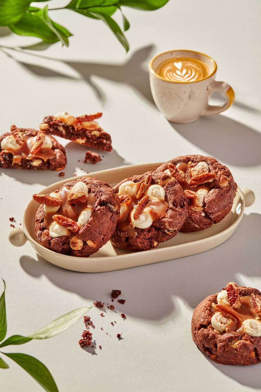 Cookies cu ciocolata alba si caramel sarat