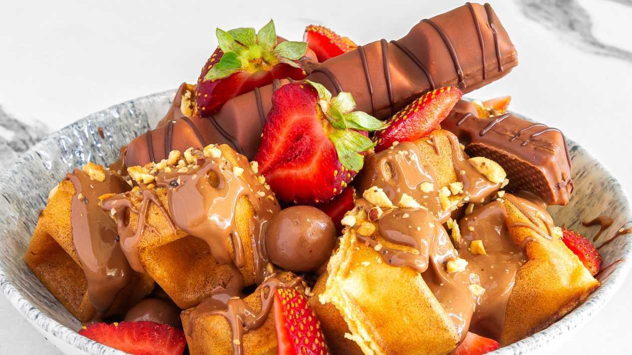 Strawberry & Chocolate Waffle Bites
