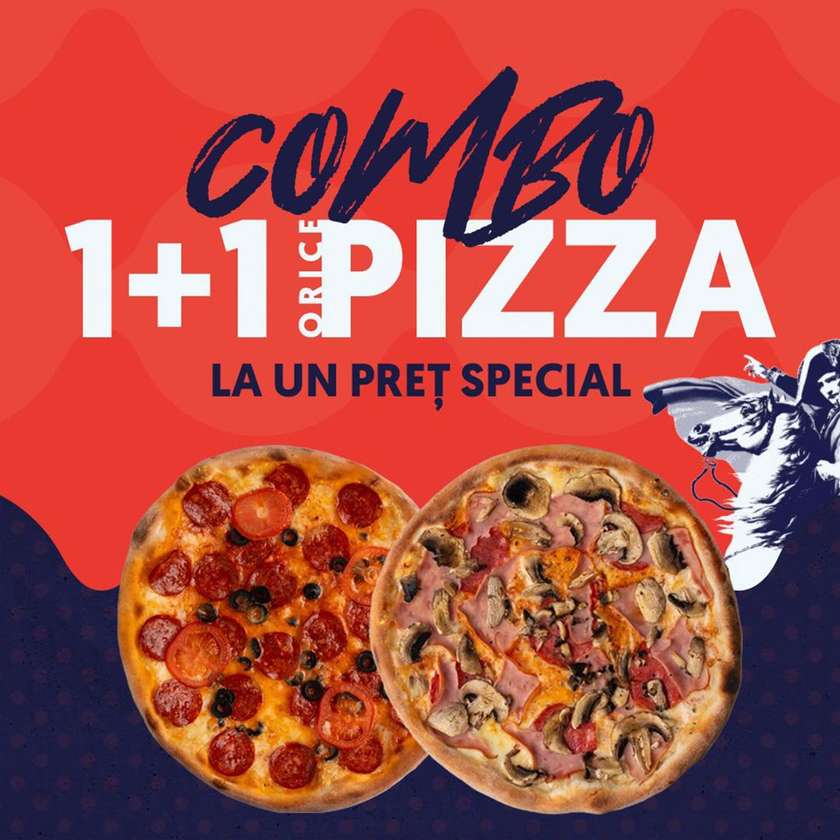 Oferta 1 + 1 Pizza Medie